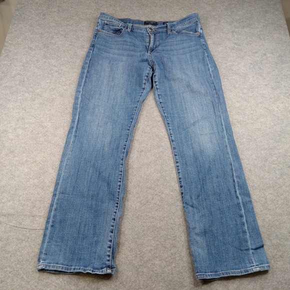 Lucky Brand Jeans Womens 14/32 Blue Medium Wash Straight Mid Rise Stretch Denim - Picture 7 of 12